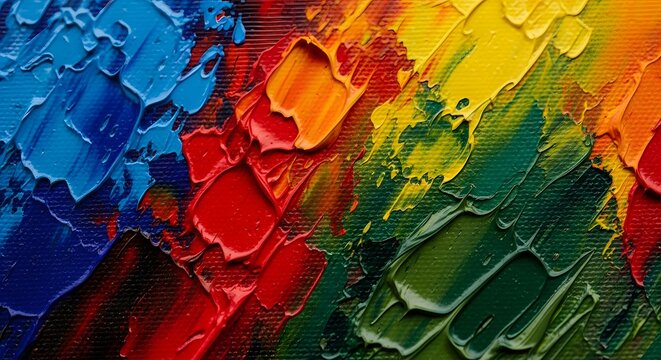 Vibrant abstract acrylic painting with colorful palette in modern art design for creative expression and home decor