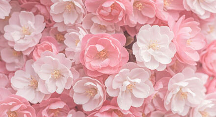 Obraz premium Pink and White Blossoms Background flowers floral bloom spring summer nature petal