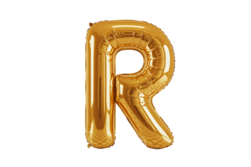 Golden Letter R Balloon alphabet