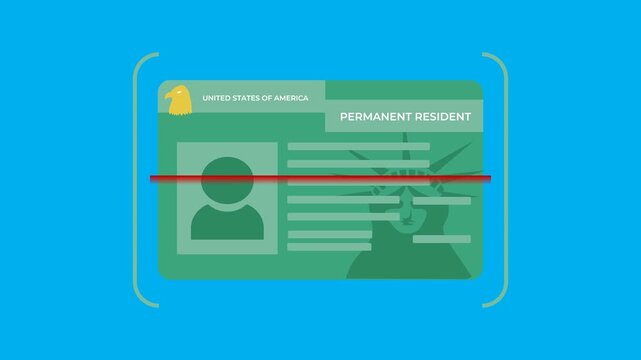 US Green Card Identity Scan Rejected: American Permanent Resident Card Denial Animation