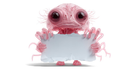 jelly-like transparent pink alien