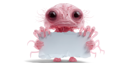 jelly-like transparent pink alien