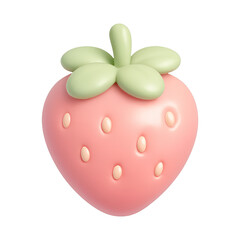 PNG Cute 3D strawberry illustration