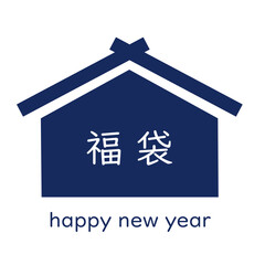 福袋絵馬フレーム　年賀状和風あしらいパーツアイコン
