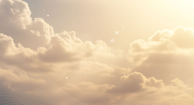 Dreamy clouds background with lines sky cloudscape soft warm light overlay texture - Powered by Adobe