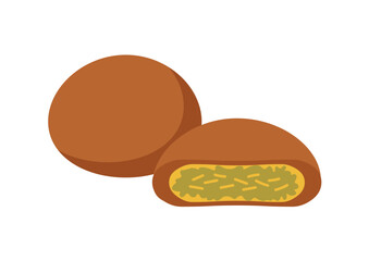 Swett Dubai Chocolate Chewy Cookies Illustration, Trend dessert illustration, 두바이쫀득쿠키