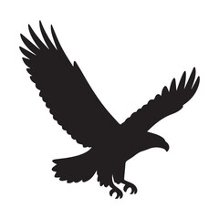 Obraz premium Black Silhouette of an Eagle Isolated on White Background 
