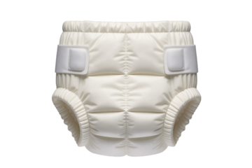 White Padded Baby Diaper with Elastic Waistband nappy