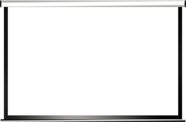 Blank Pull-Down Projector Screen - Presentation and Cinema Display Vector Template