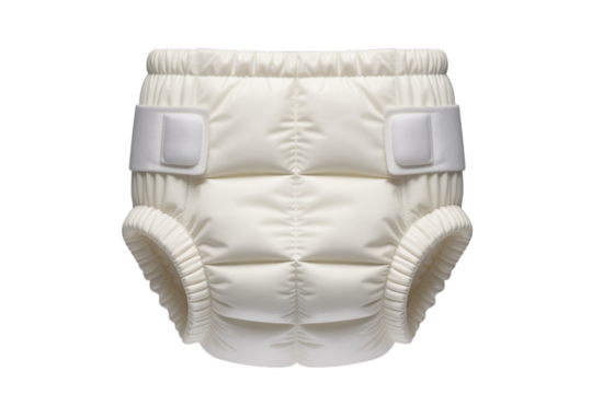 White Padded Baby Diaper with Elastic Waistband nappy