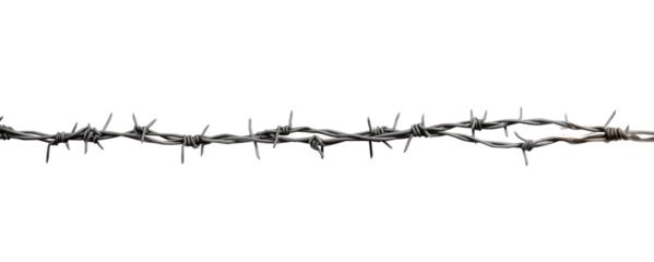 Barbed Wire Strand isolated on a transparent background