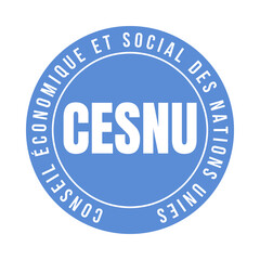 ECOSOC symbol icon called CESNU conseil économique et social des Nations Unies in French language