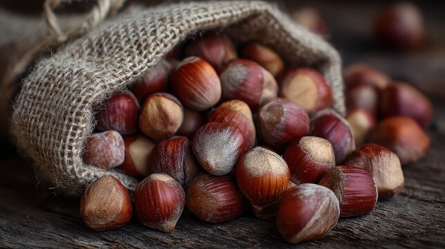 close up of hazelnuts