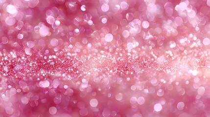Close-up of pink sparkling glitter with bokeh light background