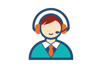 Man with headset and orange tie smiles, wearing teal shirt, with a smile