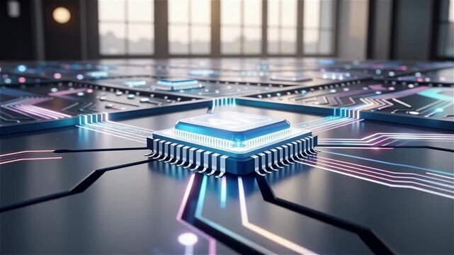 Animation of Neural Network Abstract Artificial Intelligence, power Button of AI. Deep-learning modern computer Technologies, Animation and big data concept.