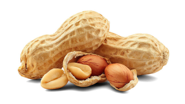 peanuts on a white background