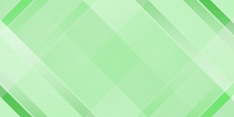 White abstract wide banner background with green geometric shapes. Minimal geometric. Modern futuristic concept. Suit for cover, header, business, presentation