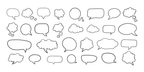Collection of empty speech bubbles. Comic speech bubble. Retro empty comic bubble. Vector illustration