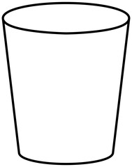 Dental Rinse Cup Line Illustration Editable Color Vector