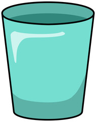 Dental Rinse Cup Lineart Illustration Editable Color Vector