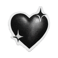 Plakat PNG Shiny black heart illustration.