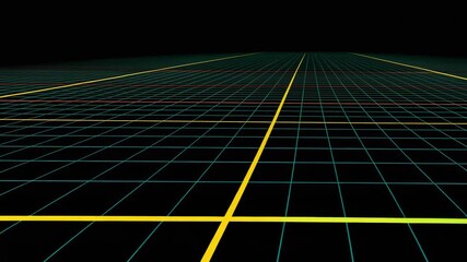Futuristic geometric grid background with vibrant neon colors for digital art and design projects - Powered by Adobe