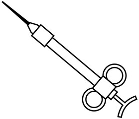 Dental Syringe Line Illustration Editable Color Vector