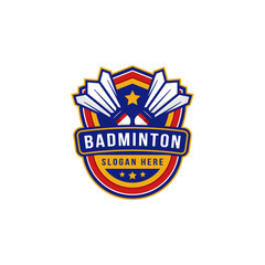 badminton badge logo design