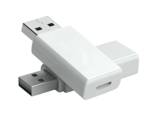 Compact adapter splits one USB port into multiple connections