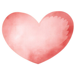 Soft pink watercolor heart with gentle textured romantic valentine design