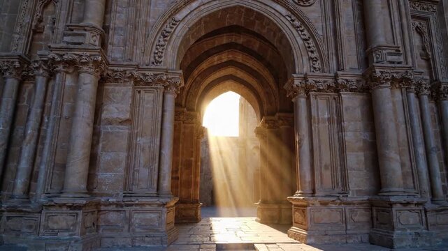 Light Rays in Ancient Stone Archways