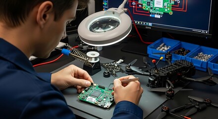 Electronics Assembly: Precision Soldering and Drone Technology