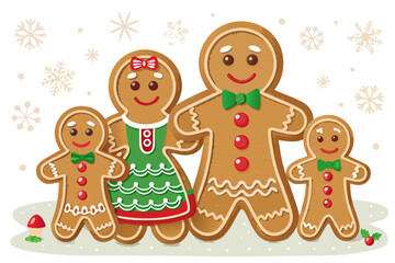 Beautiful Christmas Gingerbread Family Cookies Bold Creative Visual