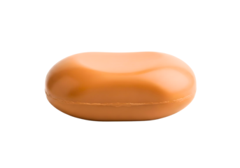 Single brown oval pill isolated on transparent background