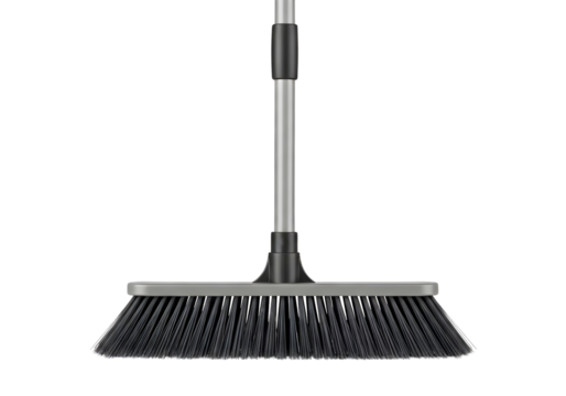 Modern broom with stiff bristles isolated on transparent background