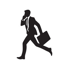silhouette of a businessman running