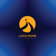 Abstract Road and Star Emblem for Business Branding