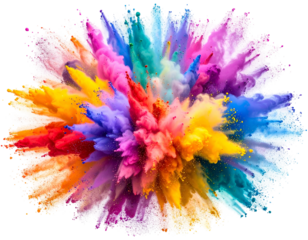 Vibrant powder explosion, a burst of bright colors