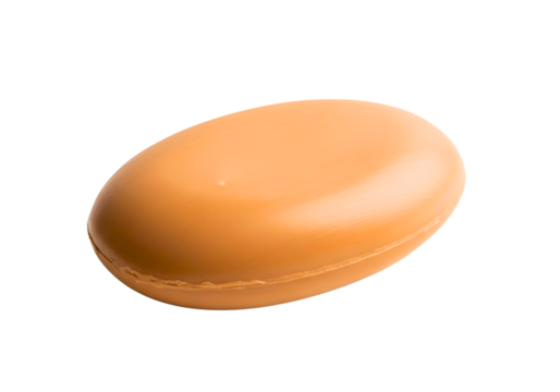 Single brown oval pill isolated on transparent background