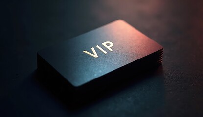 luxury vip branding on sharp geometric metallic surface