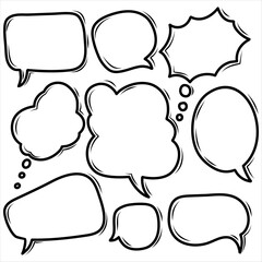 set of speech bubbles