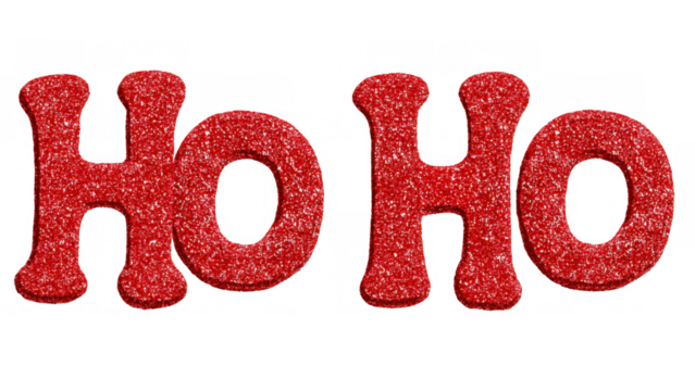 Sparkling red letters as a cheerful holiday decoration, created AI, PNG