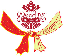 Indian wedding gathbandhan dupatta design.