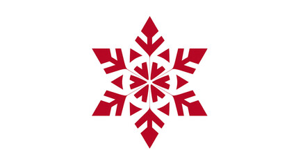 Bright red snowflake ideal for holiday decor, created AI, PNG