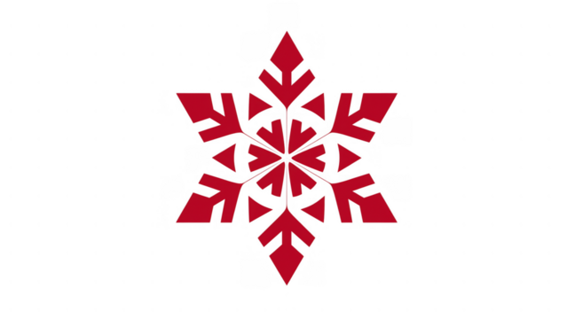 Bright red snowflake ideal for holiday decor, created AI, PNG