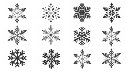 Creative snowflake patterns perfect for winter holidays, AI, PNG