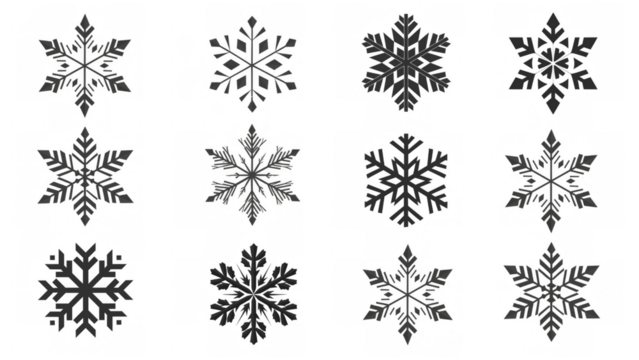 Creative snowflake patterns perfect for winter holidays, AI, PNG