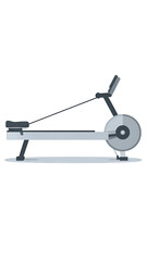 Modern indoor rowing machine for home fitness and exercise.