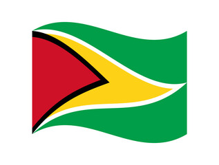 Minimalist wavy style Guyana flag symbol